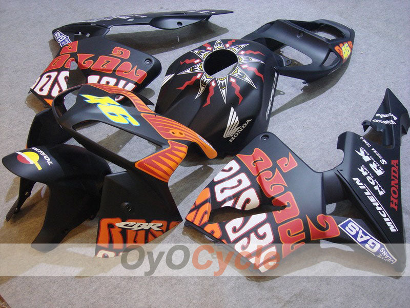 Injection Fairing kit for 05-06 CBR600RR - Black, Matte - MICHELIN, RK, Rossi #OYO87900342 Main image