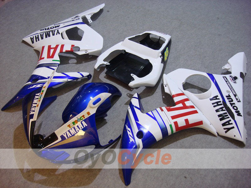 Injection Fairing kit for 03-04 YZF-R6 - Blue, White - FIAT, MOTUL #OYO87900903 Main image