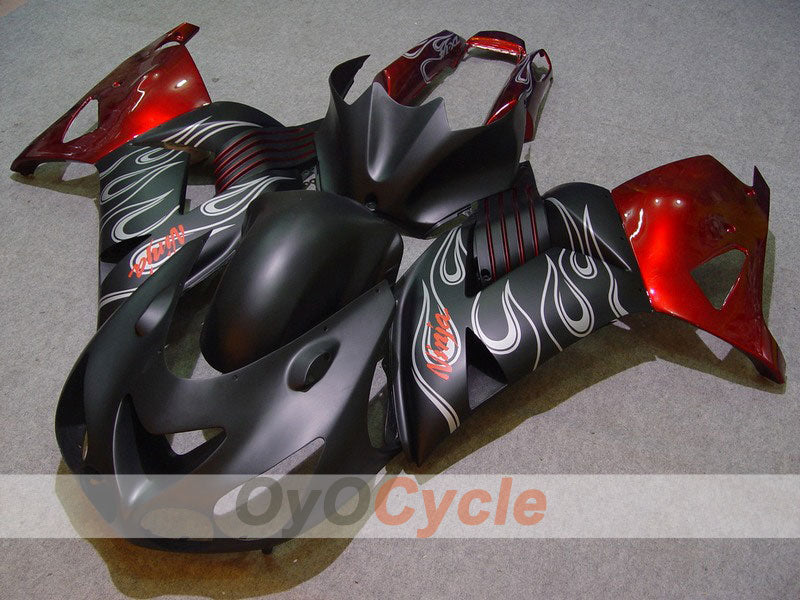 Injection Fairing kit for 06-11 NINJA ZX-14R - White, Black - Flame #OYO87902008 Main image