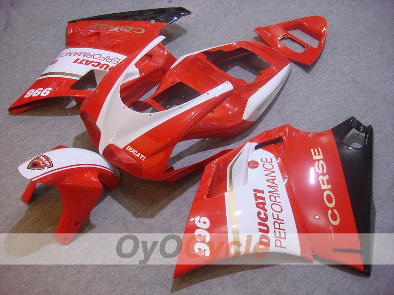 Injection Fairing kit for 99-02 Ducati 996 - Red, White - Performance #OYO87902226