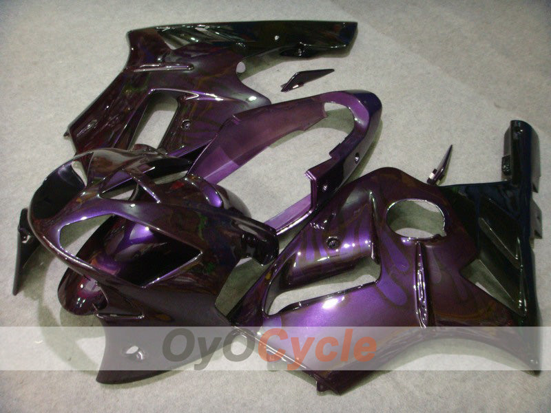 Injection Fairing kit for 02-05 NINJA ZX-12R - Purple, Black - Flame #OYO87903095 Main image