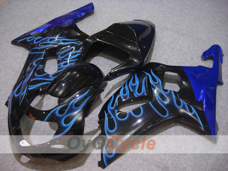 Injection Fairing kit for 00-03 GSX R750 - Blue, Black - Flame #OYO87901050 Main image
