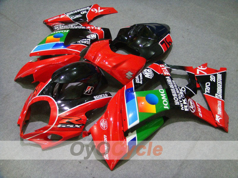 Injection Fairing kit for 07-08 GSX R1000 - Red, Black - JOMO #OYO87902101