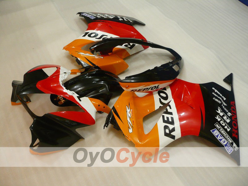 Injection Fairing kit for 02-13 VFR800 - Red, Orange - Repsol #OYO87902834