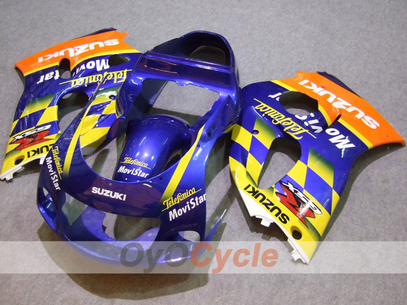 Fairing kit for 97-00 Suzuki GSXR600 - Yellow, Blue - Movistar #OYO87902980 Main image