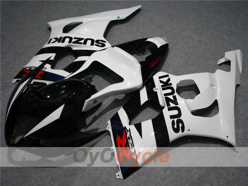 Injection Fairing kit for 03-04 GSX R1000 - White, Black - Factory Style #OYO87901920 Main image
