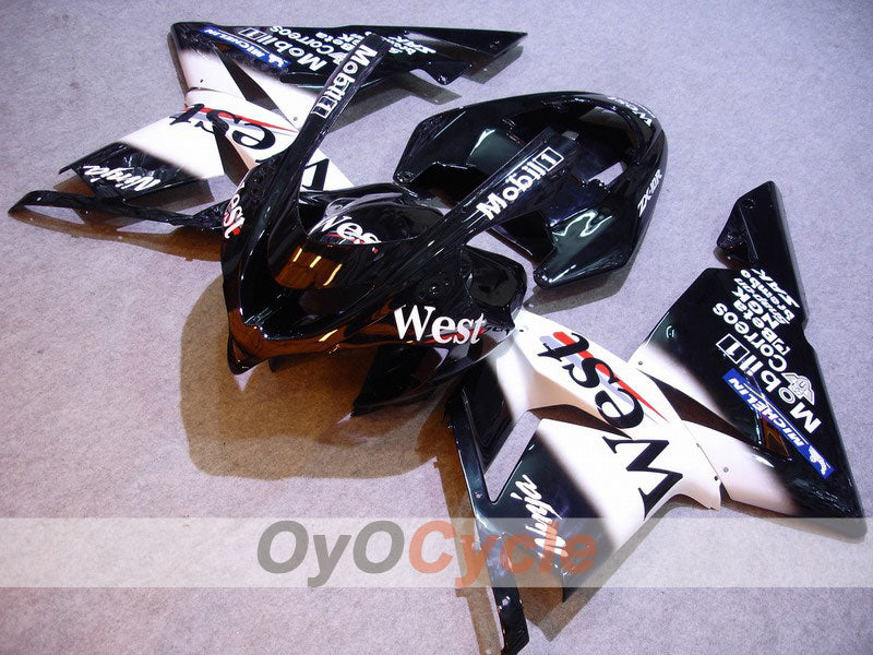Injection Fairing kit for 04-05 NINJA ZX-10R - White, Black - West #OYO87901565 Main image