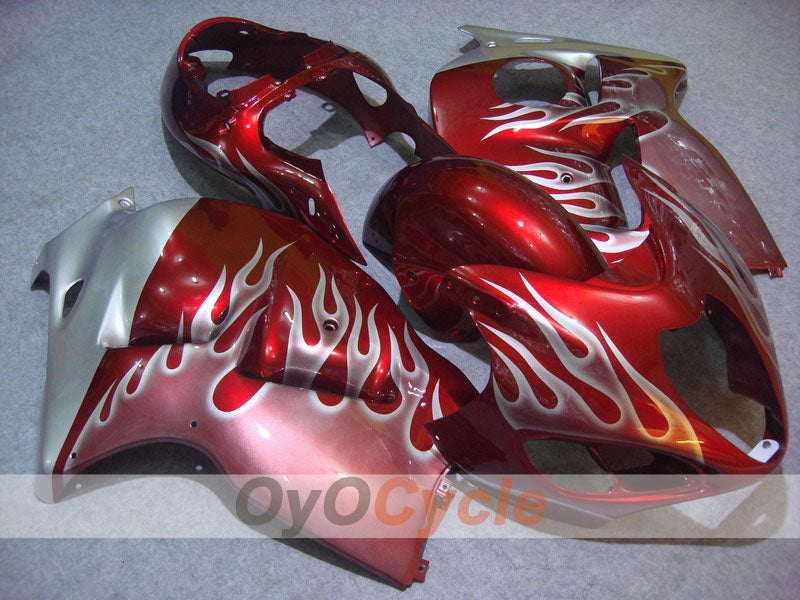 Injection Fairing kit for 99-07 GSXR1300 Hayabusa - Red, White - Flame #OYO87902659 Main image