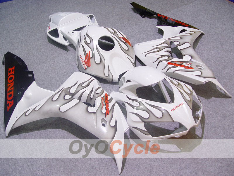 Injection Fairing kit for 06-07 CBR1000RR - White, Silver - Flame #OYO87900590 Main image