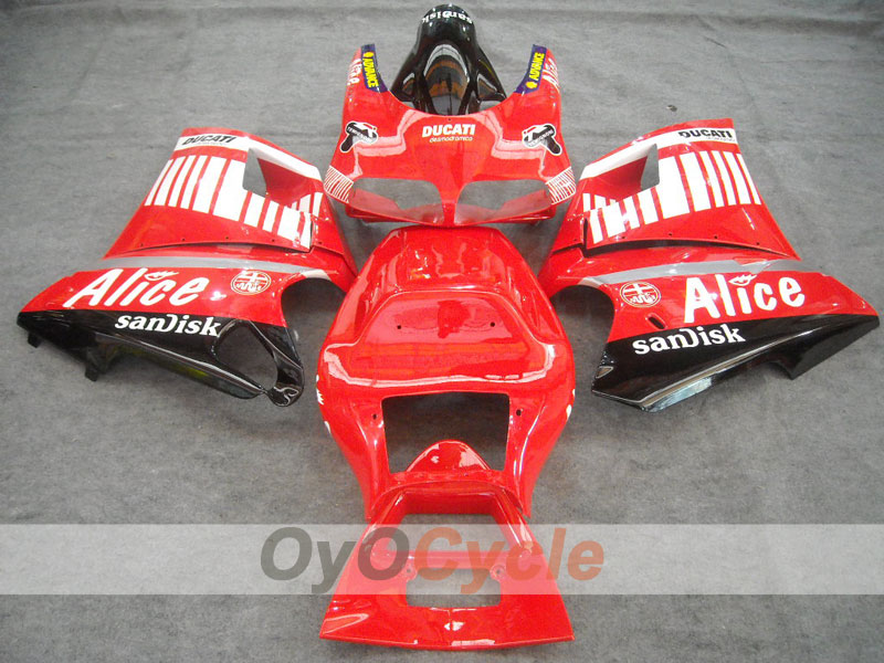 Injection Fairing kit for 94-02 Ducati 748 - Red, Black - Alice #OYO87902029 Main image