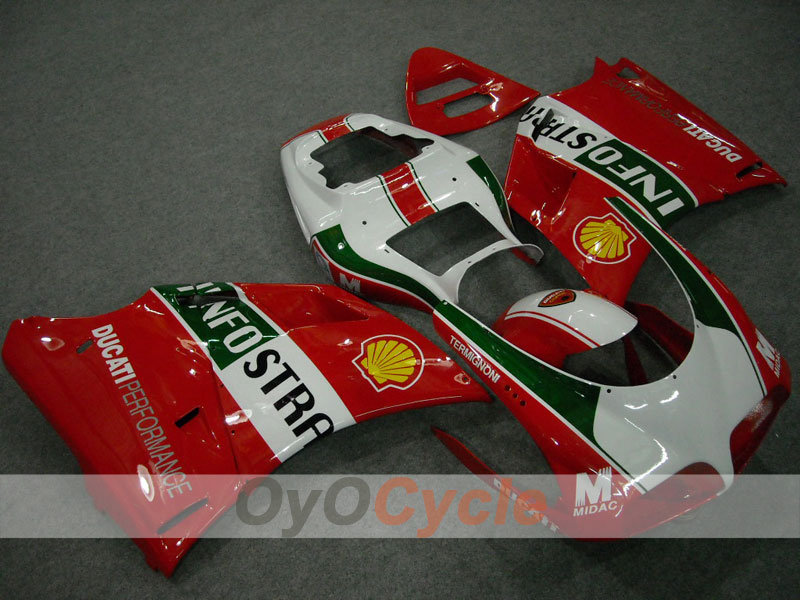 Injection Fairing kit for 02-04 Ducati 998 - Red, White - INFO STRADA #OYO87902295 Main image