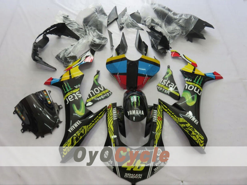 Injection Fairing kit for 15-19 YZF-R1 - Yellow, Black - Movistar #OYO87914632 Main image