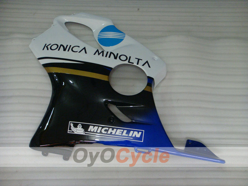 Injection Fairing kit for 01-03 CBR600F4i - White, Black - Konica Minolta, MICHELIN #OYO87900159