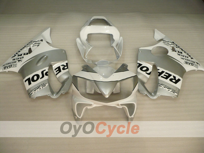 Injection Fairing kit for 01-03 CBR600F4i - White, Silver - Repsol #OYO87900185