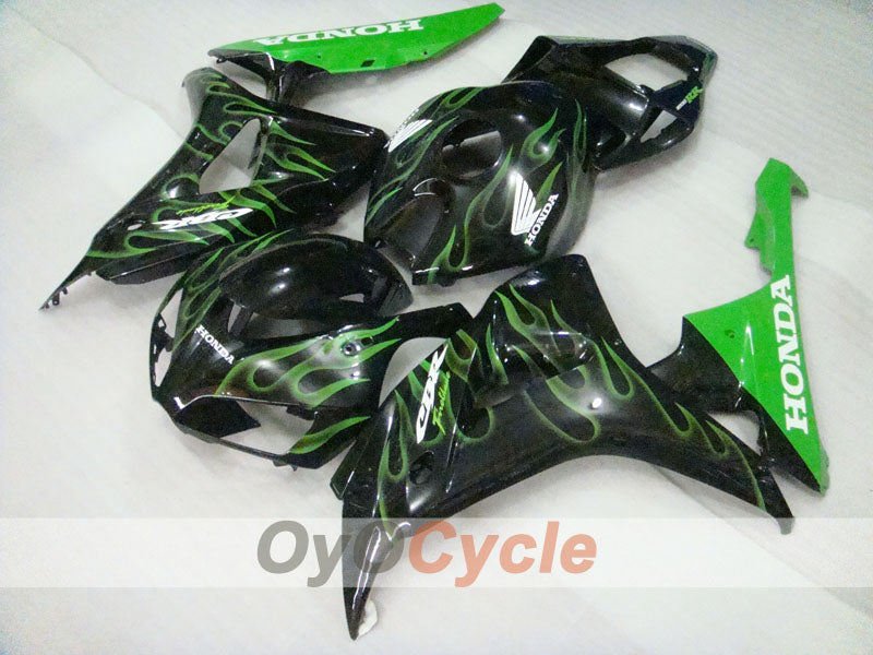 Injection Fairing kit for 06-07 CBR1000RR - Green, Black - Flame #OYO87900595