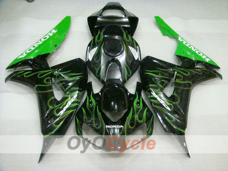 Injection Fairing kit for 06-07 CBR1000RR - Green, Black - Flame #OYO87900595