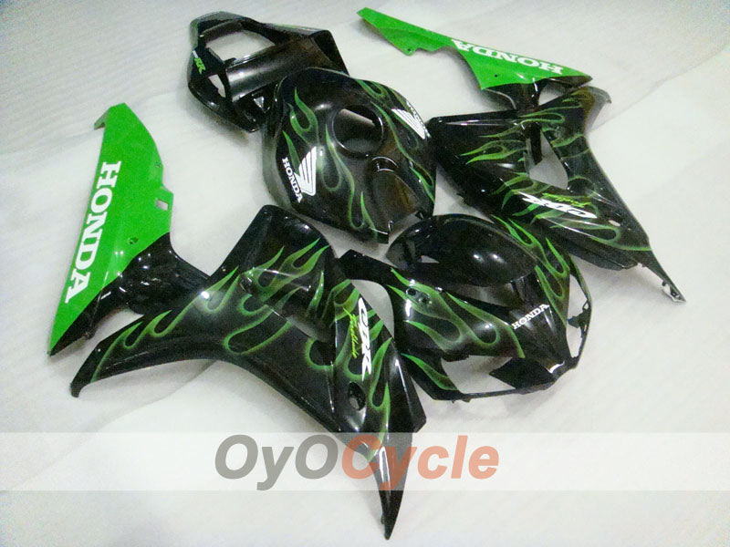 Injection Fairing kit for 06-07 CBR1000RR - Green, Black - Flame #OYO87900595