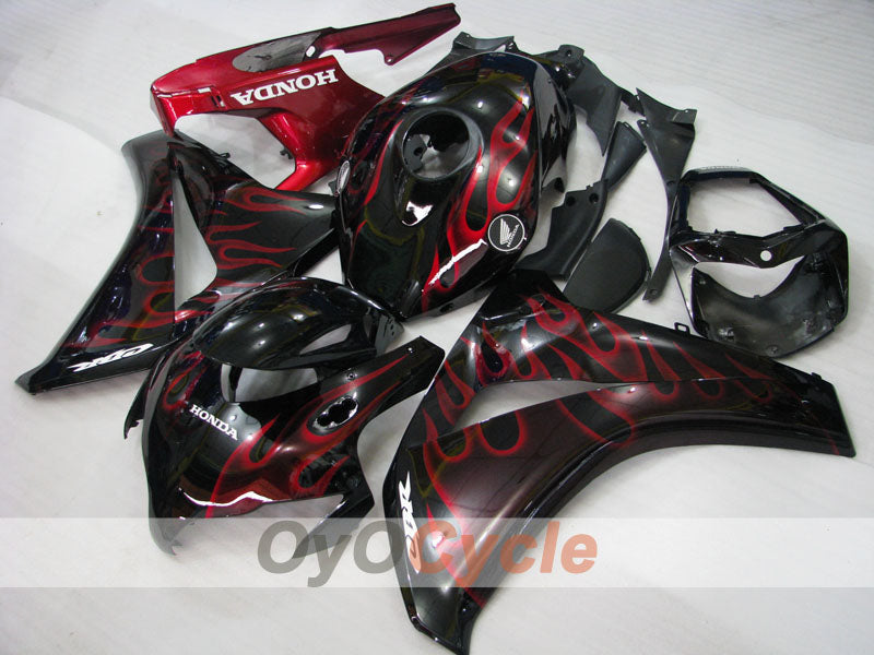 Injection Fairing kit for 08-11 CBR1000RR - Red, Black - Flame #OYO87900684 Main image