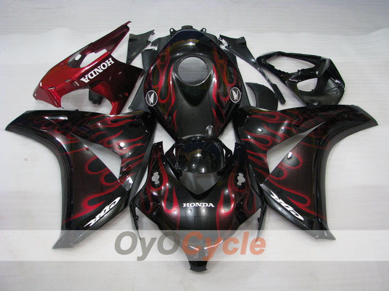 Injection Fairing kit for 08-11 CBR1000RR - Red, Black - Flame #OYO87900684
