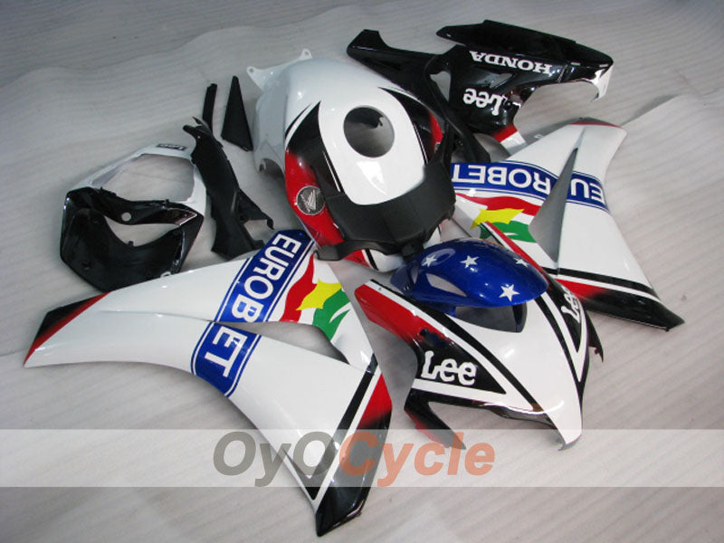 Injection Fairing kit for 08-11 CBR1000RR - White, Black - Eurobet, Lee #OYO87900697 Main image