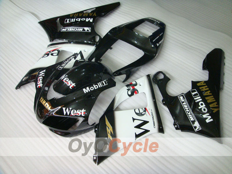 Injection Fairing kit for 98-99 YZF-R1 - White, Black - West #OYO87900757 Secondary image