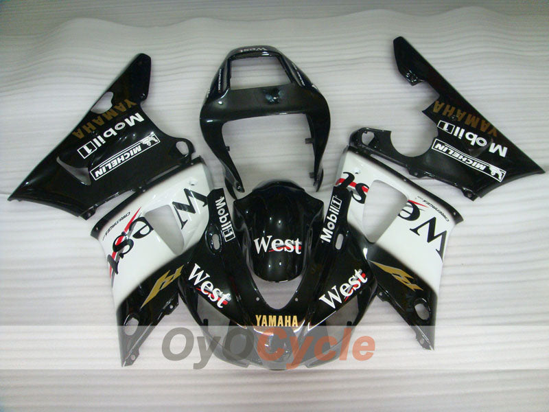 Injection Fairing kit for 98-99 YZF-R1 - White, Black - West #OYO87900757