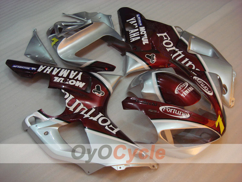 Injection Fairing kit for 00-01 YZF-R1 - Red, Silver - Fortuna #OYO87900769 Main image