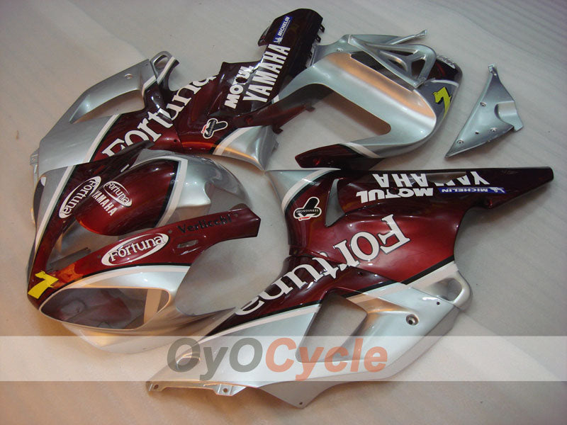 Injection Fairing kit for 00-01 YZF-R1 - Red, Silver - Fortuna #OYO87900769