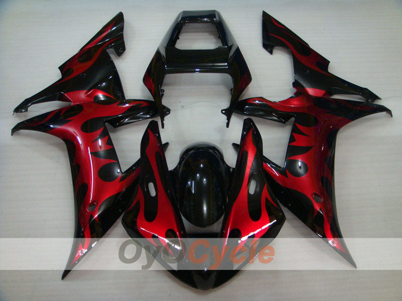 Injection Fairing kit for 02-03 YZF-R1 - Red, Black - Flame #OYO87900794