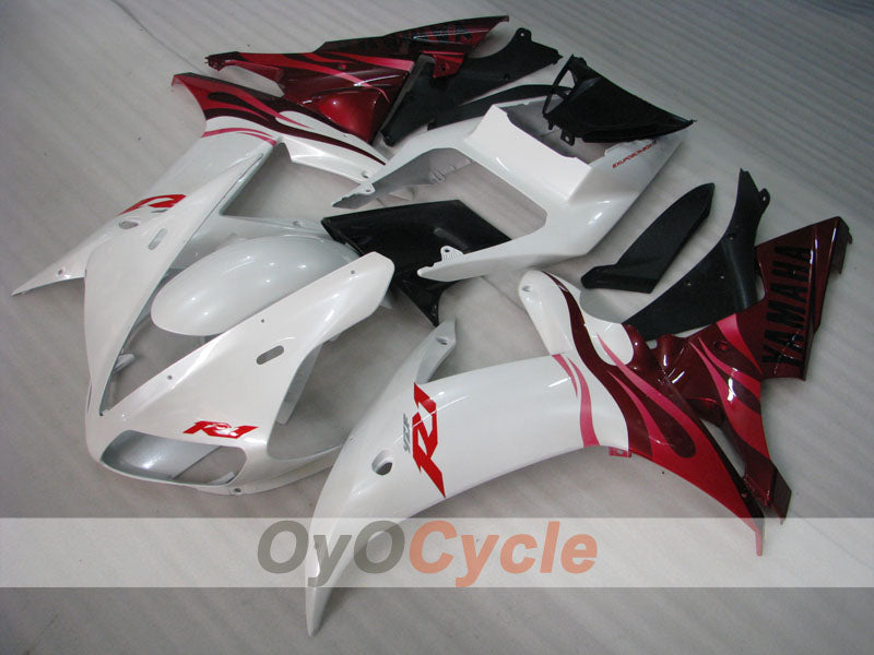 Injection Fairing kit for 02-03 YZF-R1 - Red, White - Flame #OYO87900808