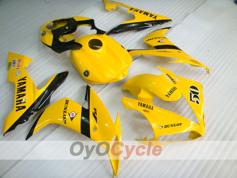 Injection Fairing kit for 04-06 YZF-R1 - Yellow, Black - DUNLOP #OYO87900818 Main image
