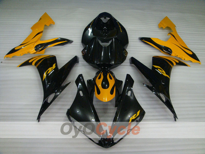 Injection Fairing kit for 04-06 YZF-R1 - Yellow, Black - Flame #OYO87900830