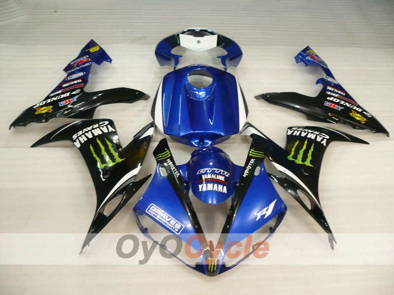Injection Fairing kit for 04-06 YZF-R1 - Blue, Black - DUNLOP, Monster #OYO87900833