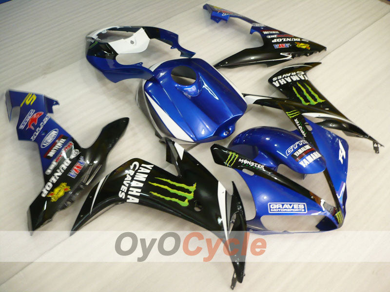Injection Fairing kit for 04-06 YZF-R1 - Blue, Black - DUNLOP, Monster #OYO87900833