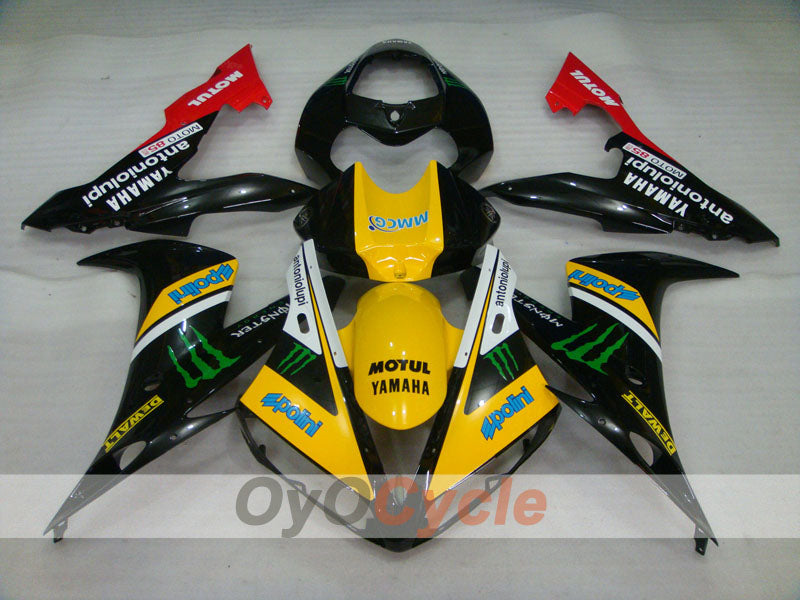 Injection Fairing kit for 04-06 YZF-R1 - Yellow, Black - Monster, MOTUL #OYO87900834