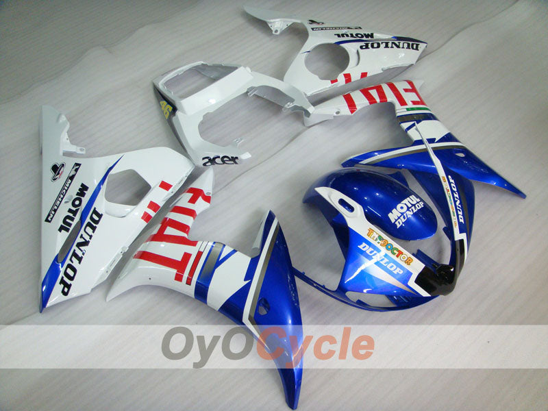 Injection Fairing kit for 03-04 YZF-R6 - Blue, White - DUNLOP, FIAT, MOTUL #OYO87900901 Main image