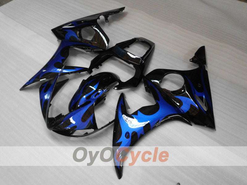 Injection Fairing kit for 03-04 YZF-R6 - Blue, Black - Flame #OYO87900905