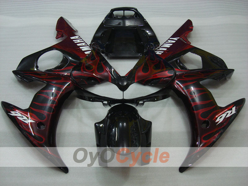 Injection Fairing kit for 03-04 YZF-R6 - Red, Black - Flame #OYO87900907 Secondary image