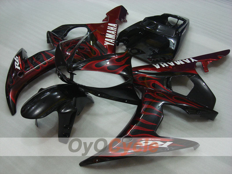 Injection Fairing kit for 03-04 YZF-R6 - Red, Black - Flame #OYO87900907