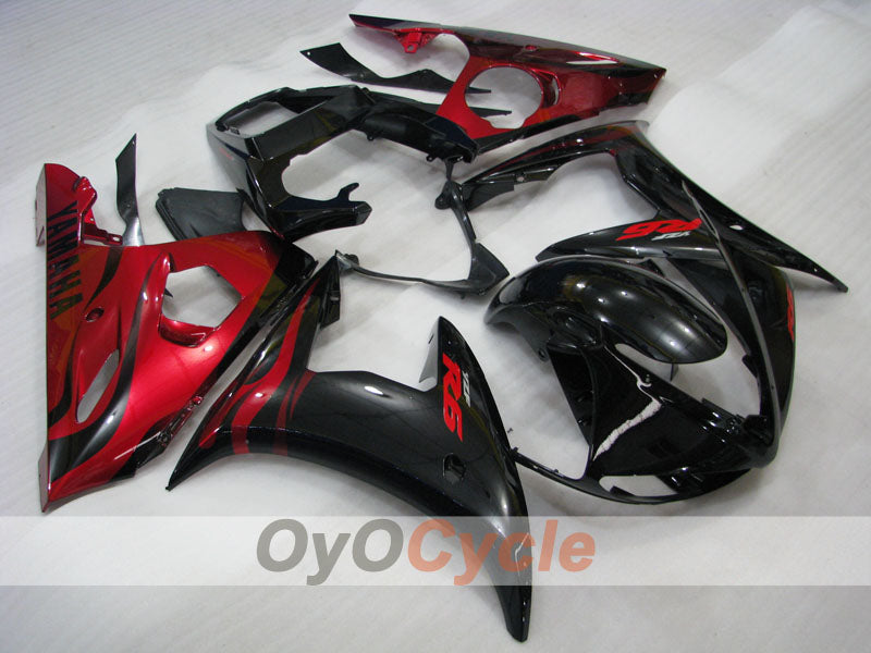 Injection Fairing kit for 03-04 YZF-R6 - Red, Black - Flame #OYO87900908