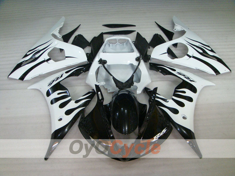 Injection Fairing kit for 03-04 YZF-R6 - White, Black - Flame #OYO87900909 Secondary image