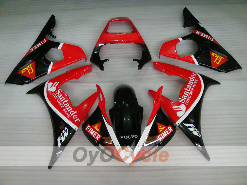 Injection Fairing kit for 03-04 YZF-R6 - Red, Black - Santander #OYO87900928