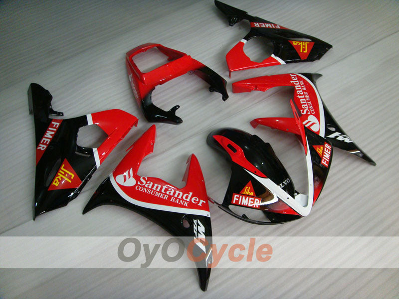 Injection Fairing kit for 05 YZF-R6 - Red, Black - Santander #OYO87902619