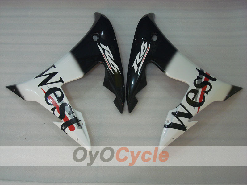 Injection Fairing kit for 03-04 YZF-R6 - White, Black - West #OYO87900929