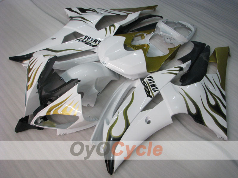 Injection Fairing kit for 08-16 YZF-R6 - Green, White - Flame #OYO87900963