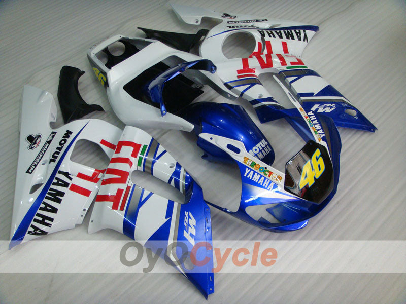 Injection Fairing kit for 98-02 YZF-R6 - Blue, White - FIAT, MOTUL #OYO87900986