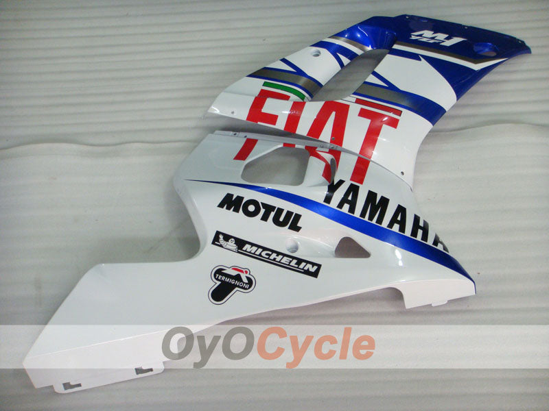 Injection Fairing kit for 98-02 YZF-R6 - Blue, White - FIAT, MOTUL #OYO87900986