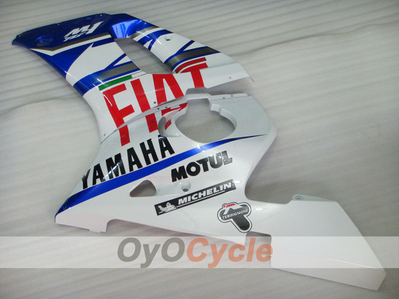 Injection Fairing kit for 98-02 YZF-R6 - Blue, White - FIAT, MOTUL #OYO87900986