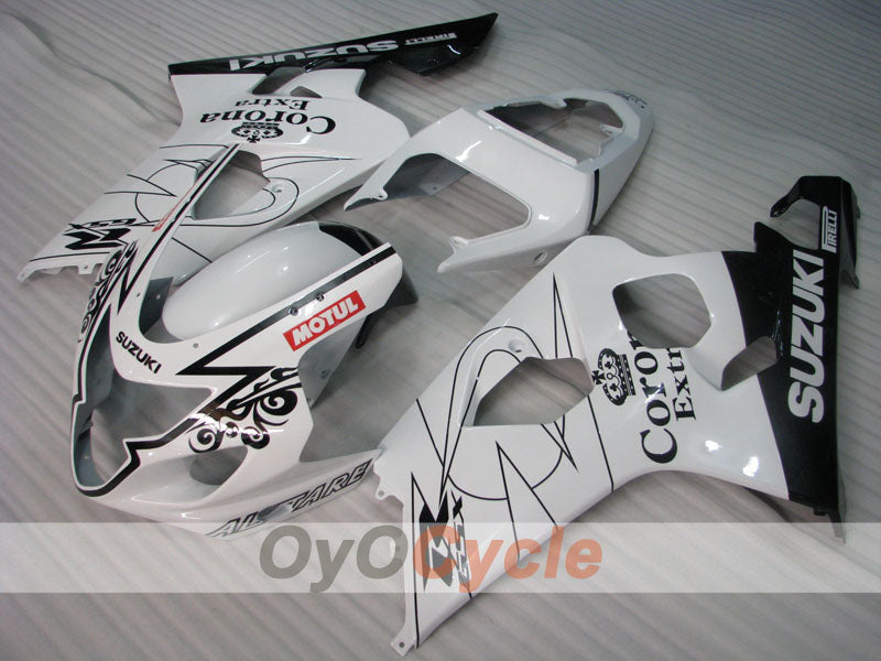 Injection Fairing kit for 04-05 GSX R750 - White, Black - Corona #OYO87901242