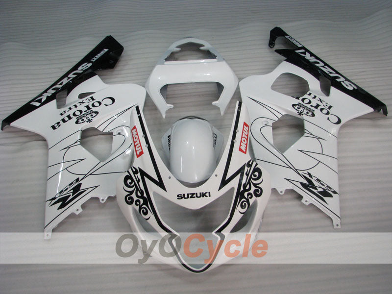 Injection Fairing kit for 04-05 GSX R750 - White, Black - Corona #OYO87901242 Secondary image